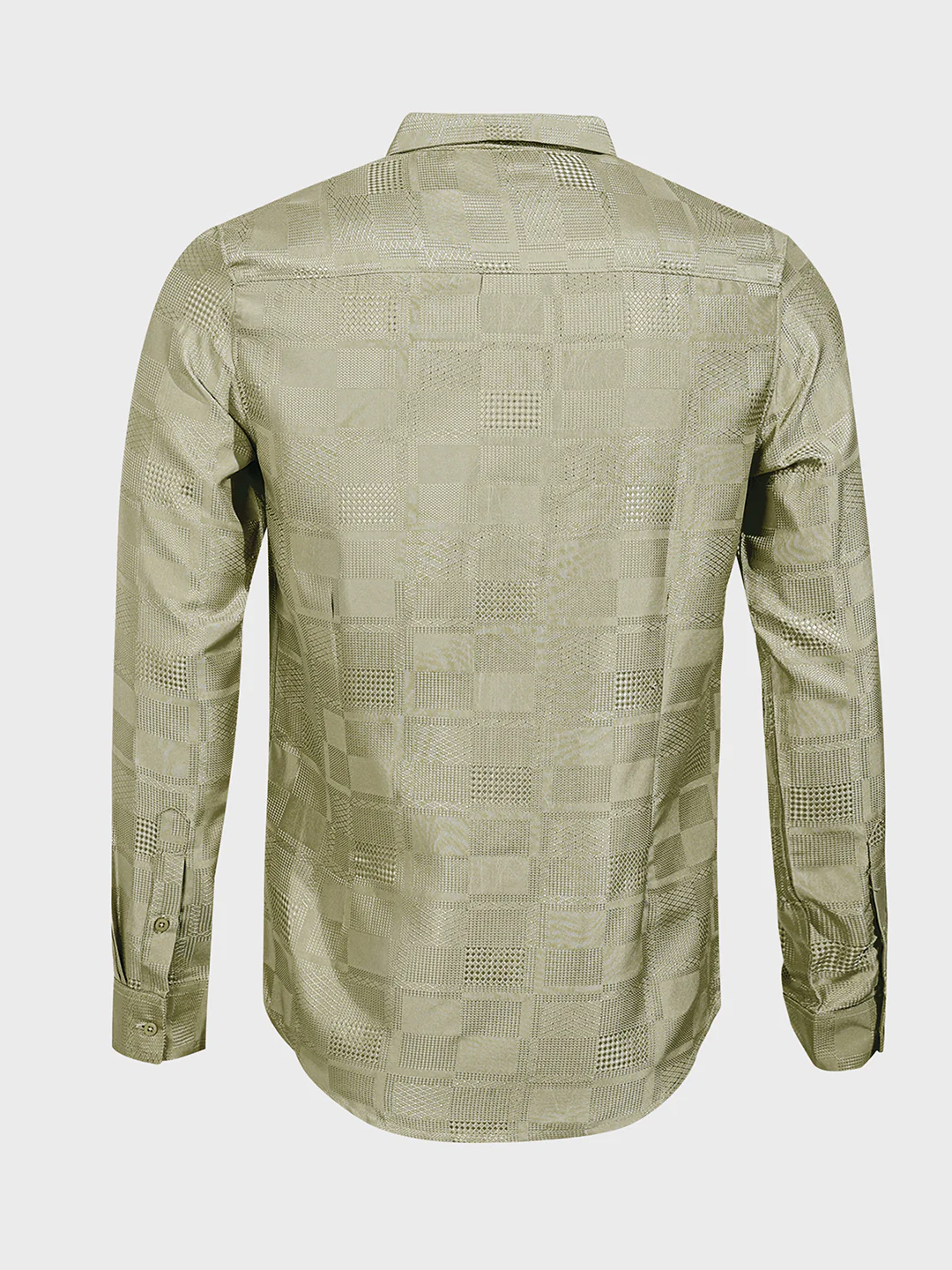 Men's Green Slim Fit Textured Casual Shirt - Image 5