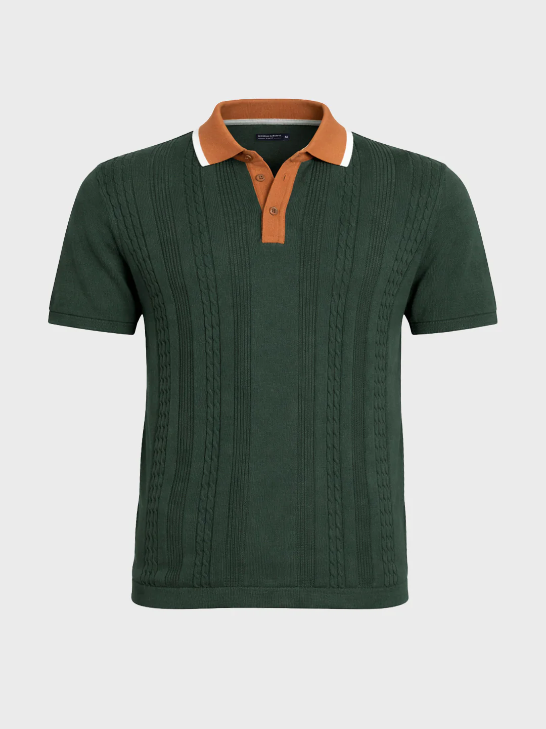 Men's Green Slim Fit Textured Flat Knit T-Shirt - Image 5
