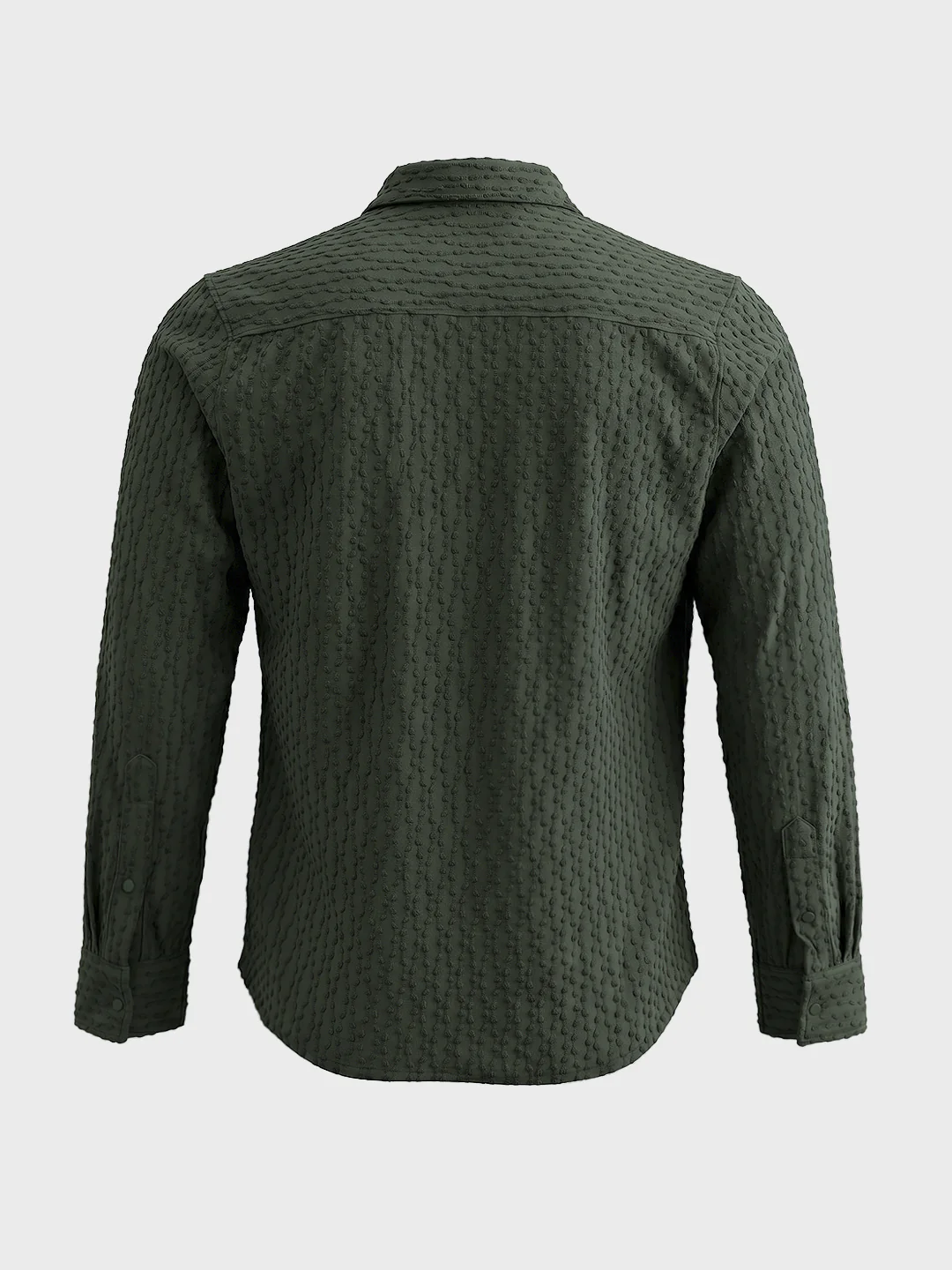 Men's Green Slim Fit Solid Party Wear Shirt - Image 7