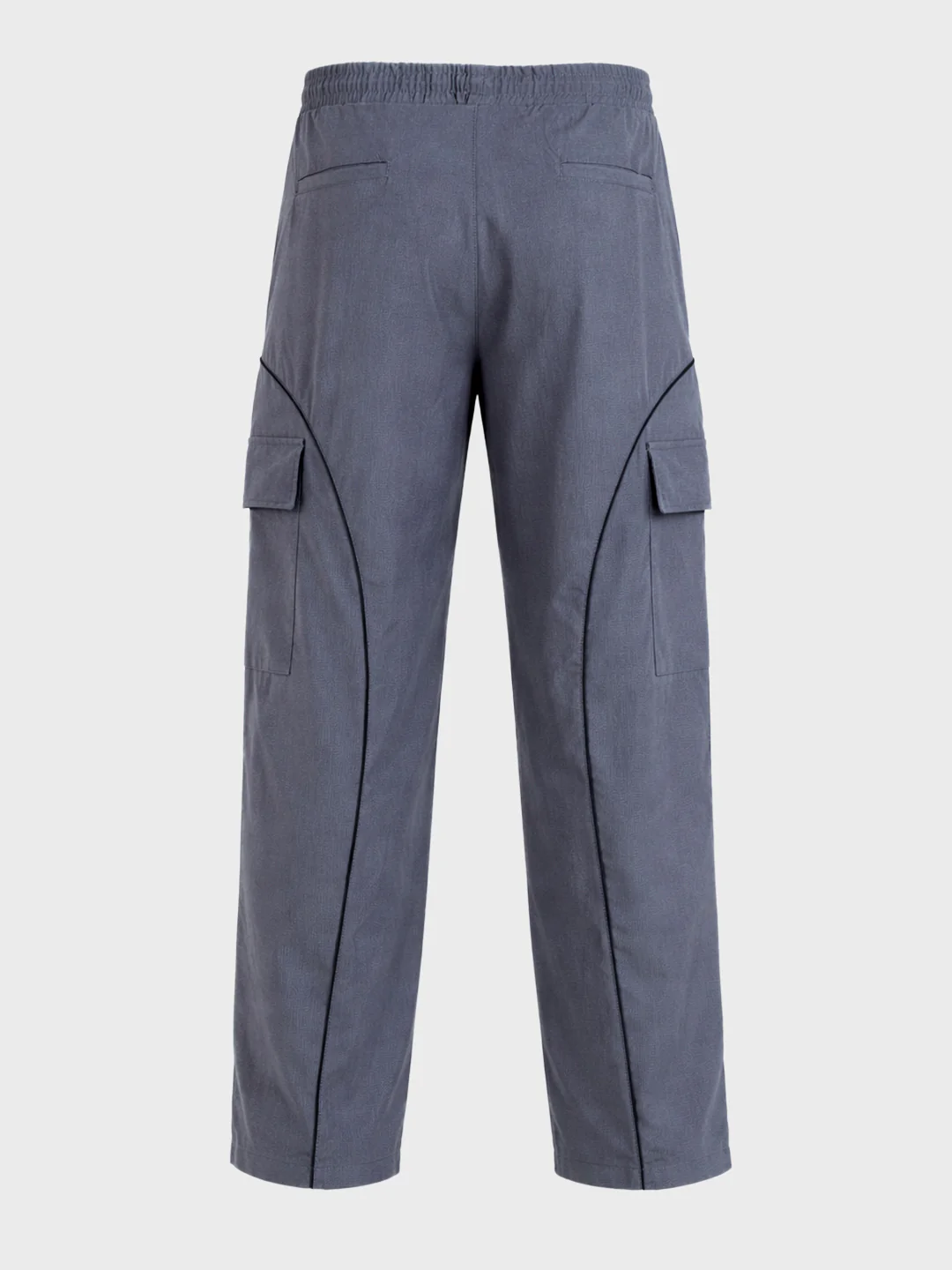 Men's Grey Baggy  Fit Solid Utility Cargo - Image 7