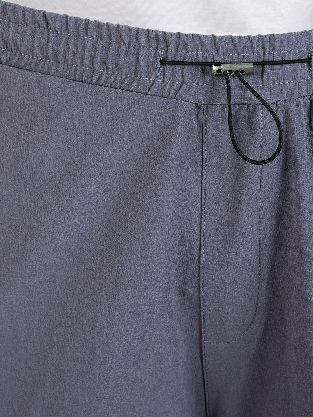 Men's Grey Baggy  Fit Solid Utility Cargo - Image 8
