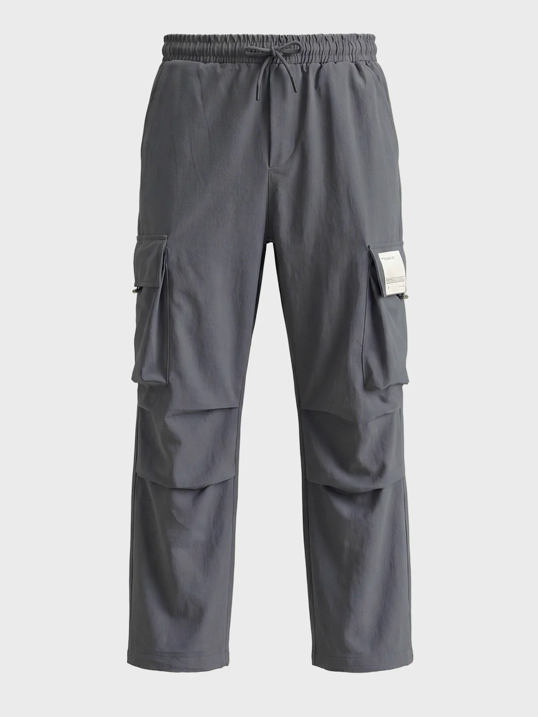 Men's Grey Baggy Fit Solid Utility Cargo - Image 6