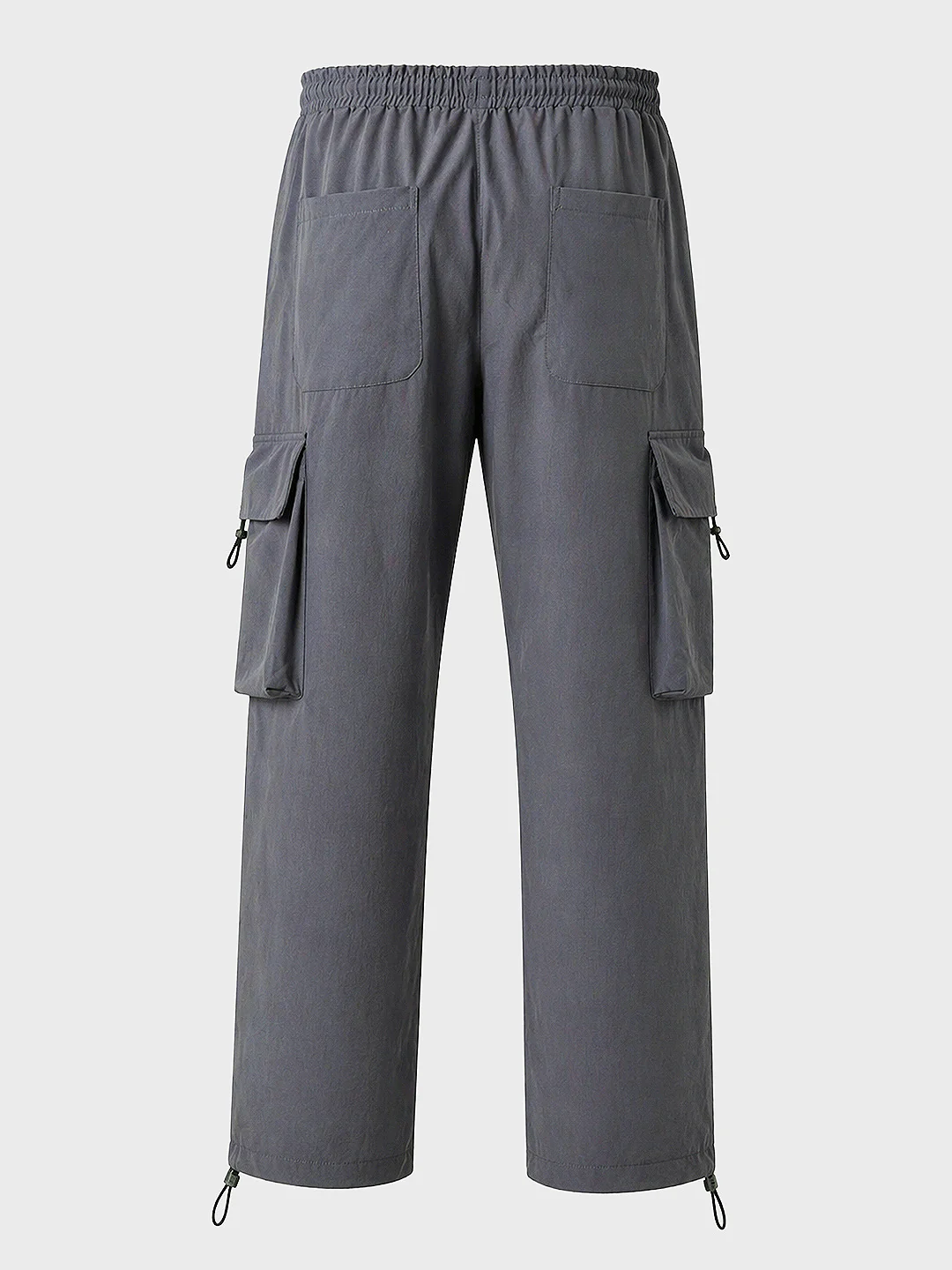 Men's Grey Baggy Fit Solid Utility Cargo - Image 7