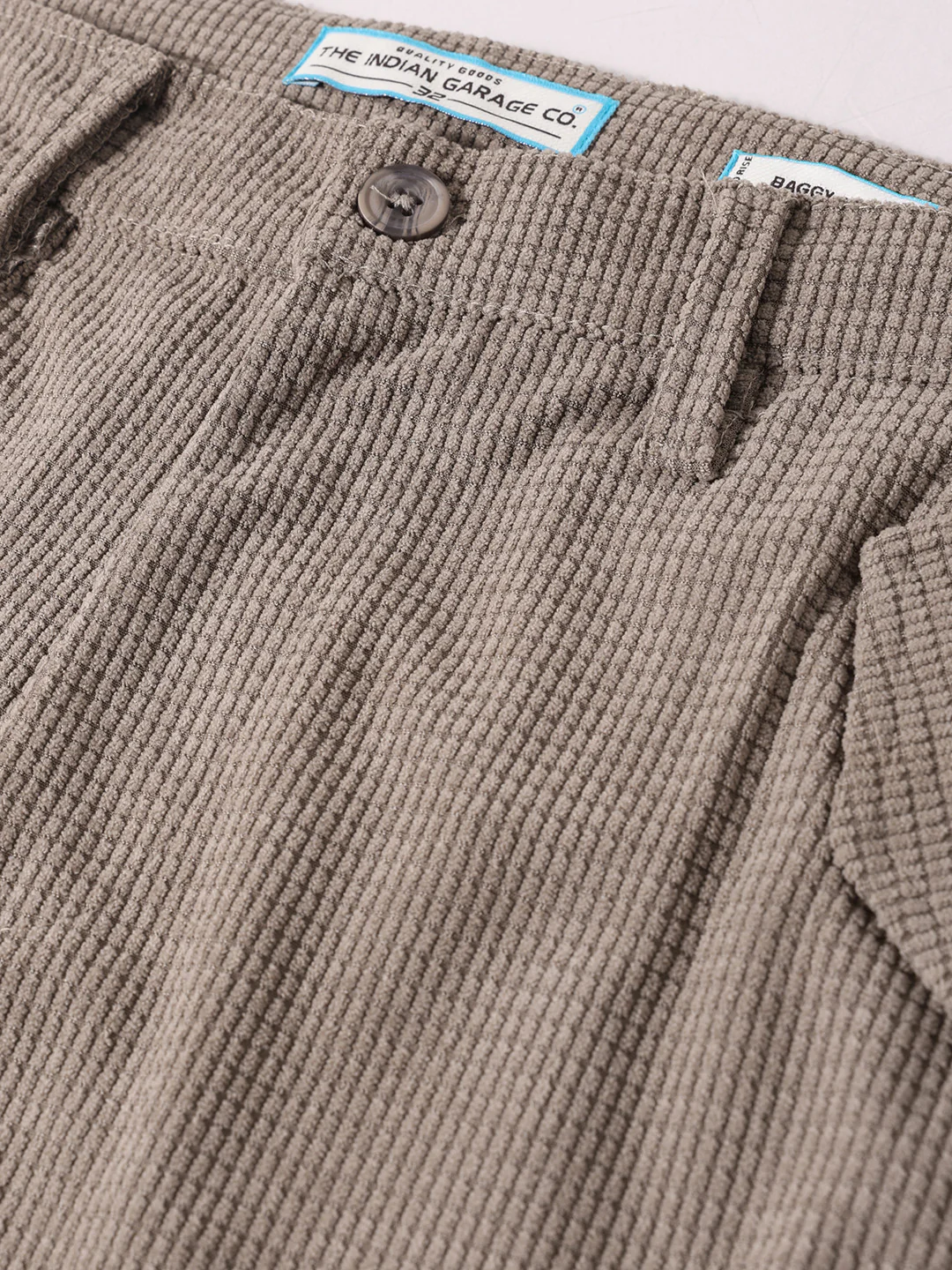 Men's Grey Baggy Fit Textured Utility Cargo - Image 6