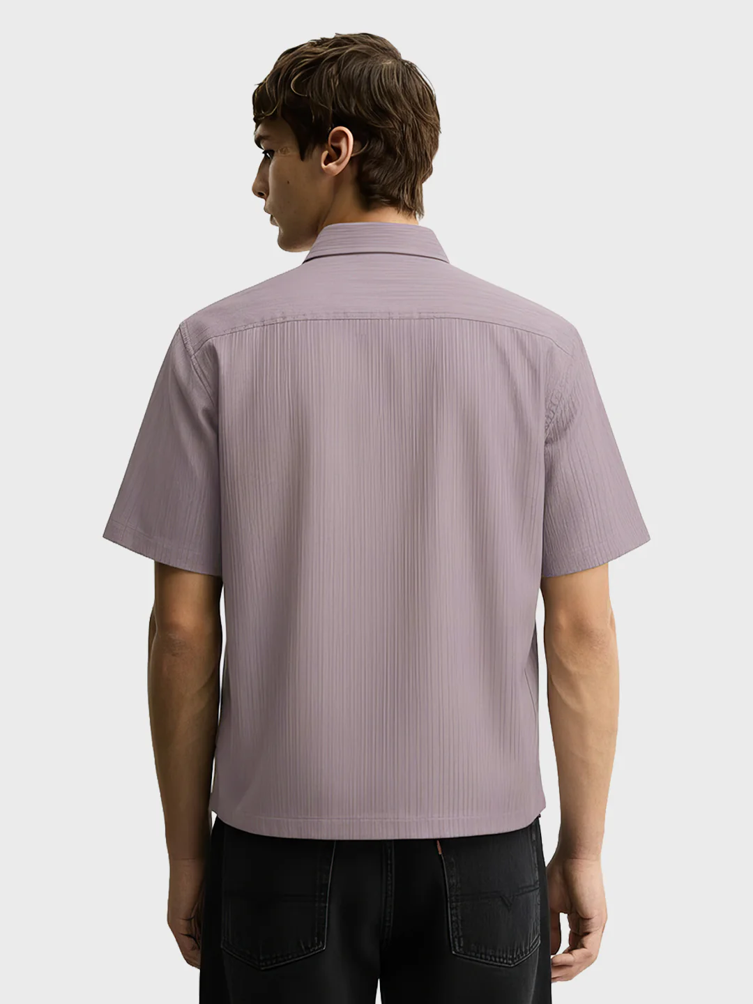 Men's Grey Boxy Fit Graphic Printed Casual Shirt - Image 3