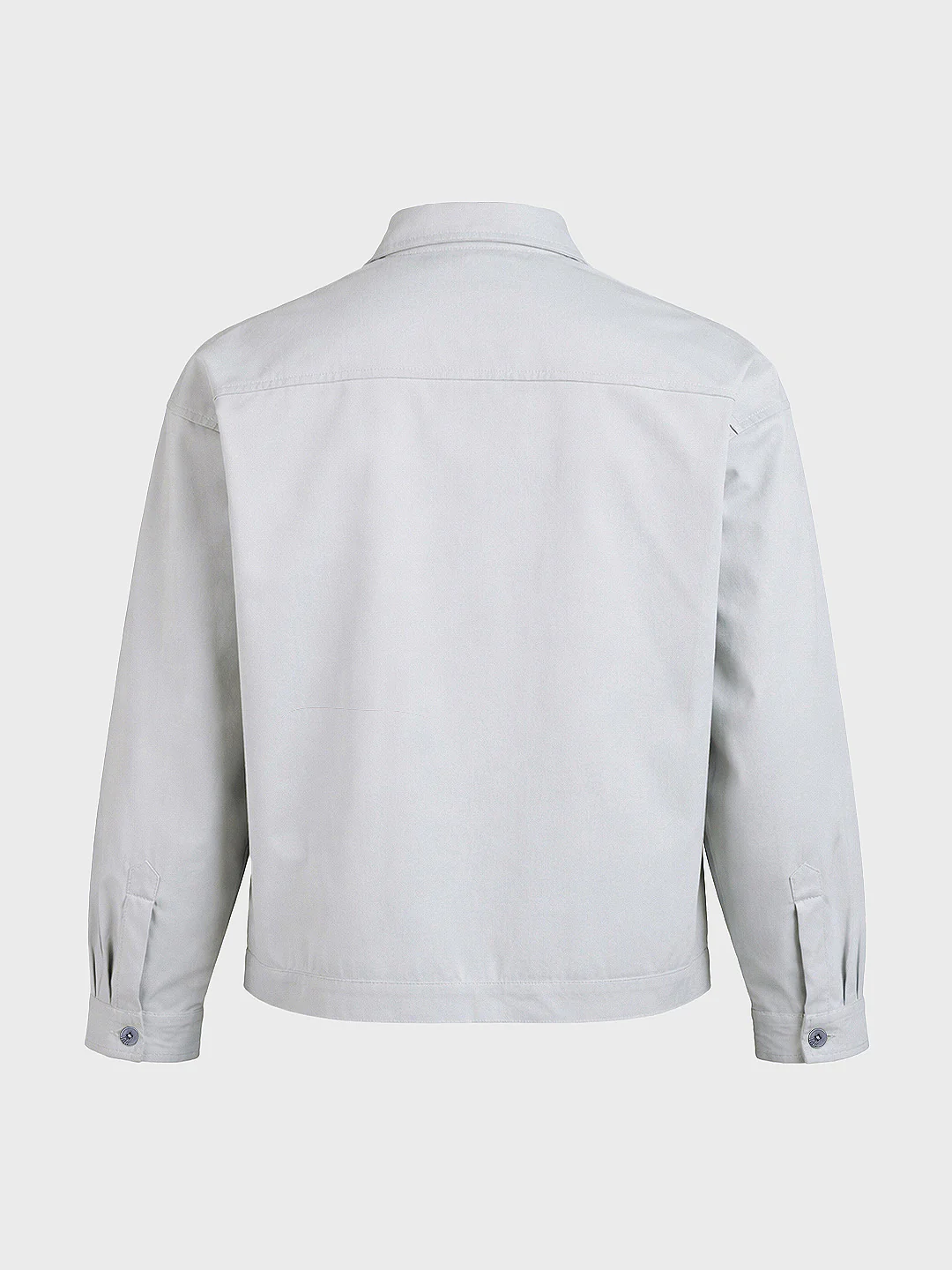 Men's Grey Boxy Fit Embroided Casual Jacket - Image 4