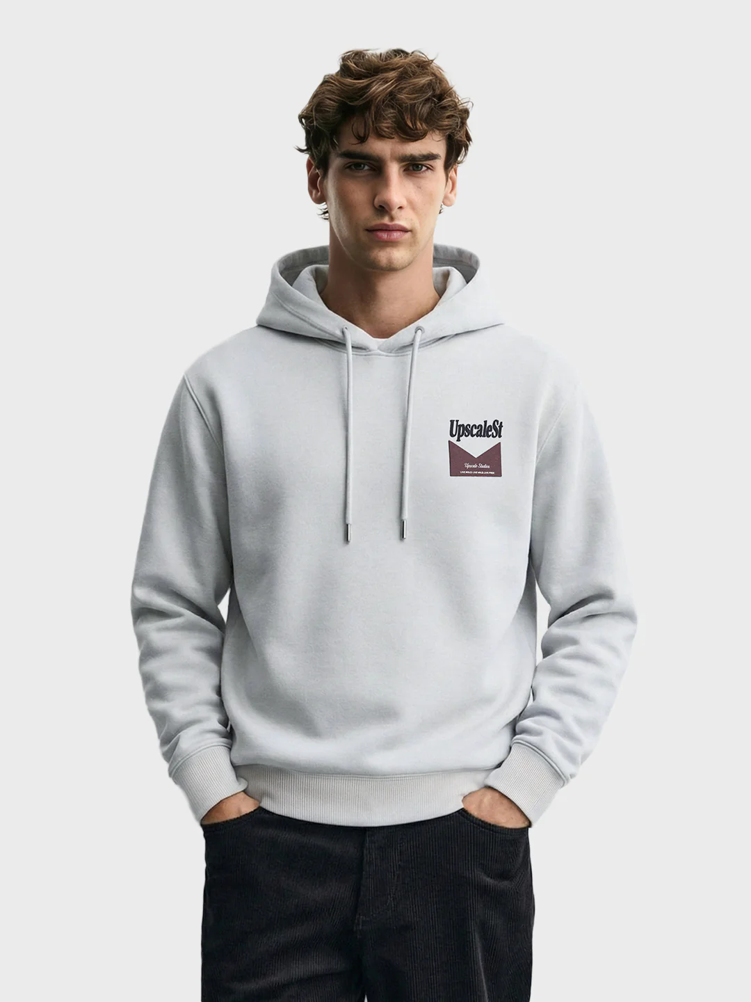 Men's Grey Boxy Fit Graphic Printed Casual Sweatshirt - Image 2