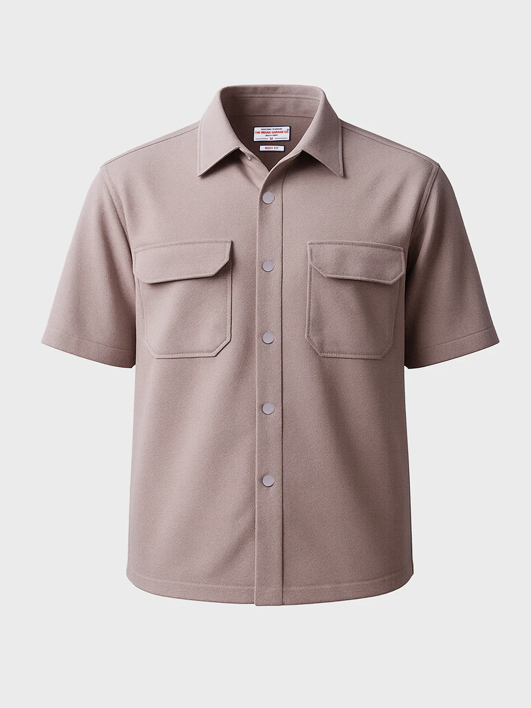 Men's Grey Boxy Fit Textured Resort Wear Shirt - Image 3