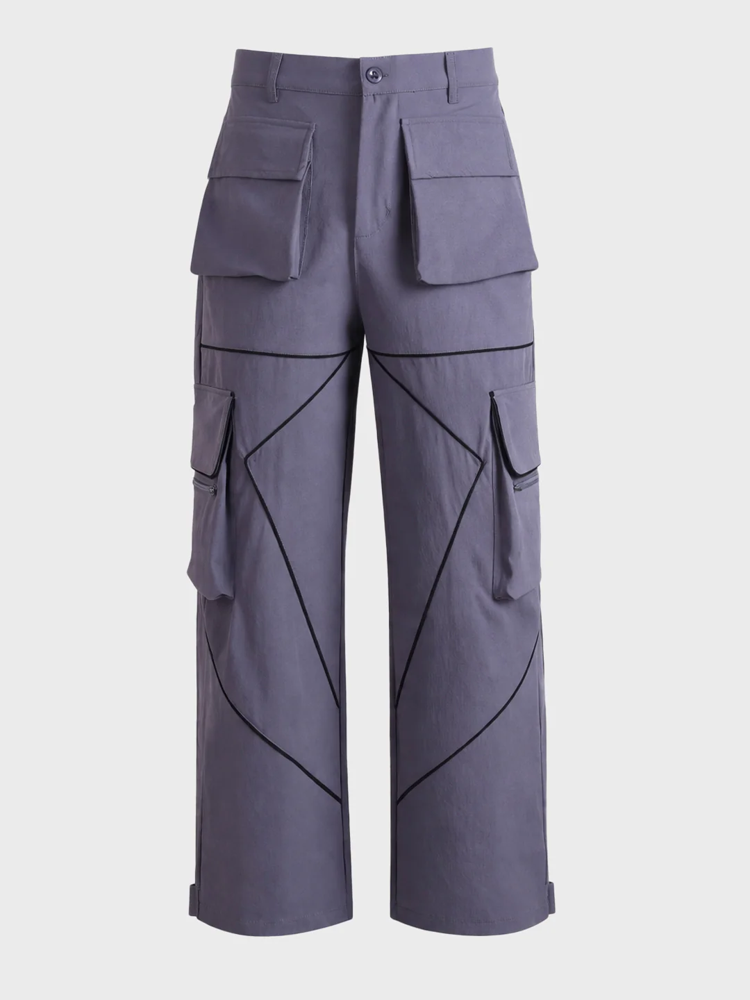 Men's Grey Loose Fit Solid Utility Cargo - Image 6