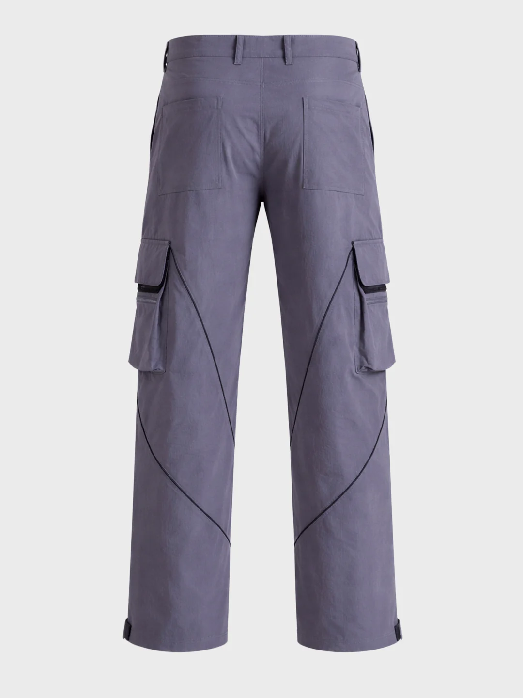 Men's Grey Loose Fit Solid Utility Cargo - Image 7