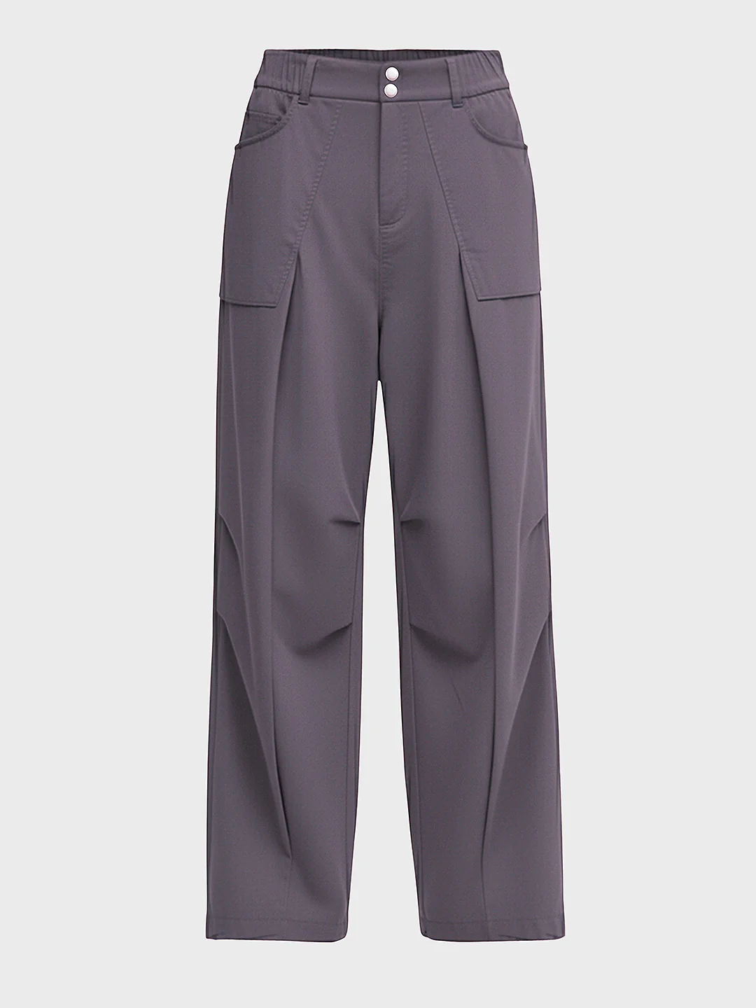 Men's Grey Loose Fit Solid Utility Trousers - Image 3