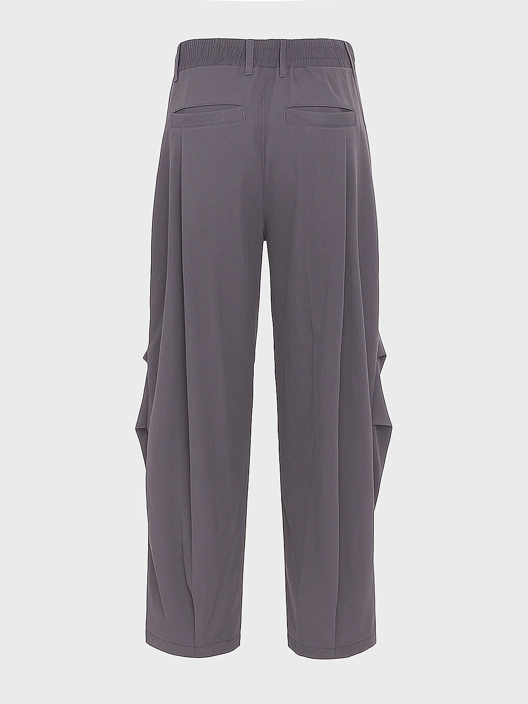 Men's Grey Loose Fit Solid Utility Trousers - Image 4