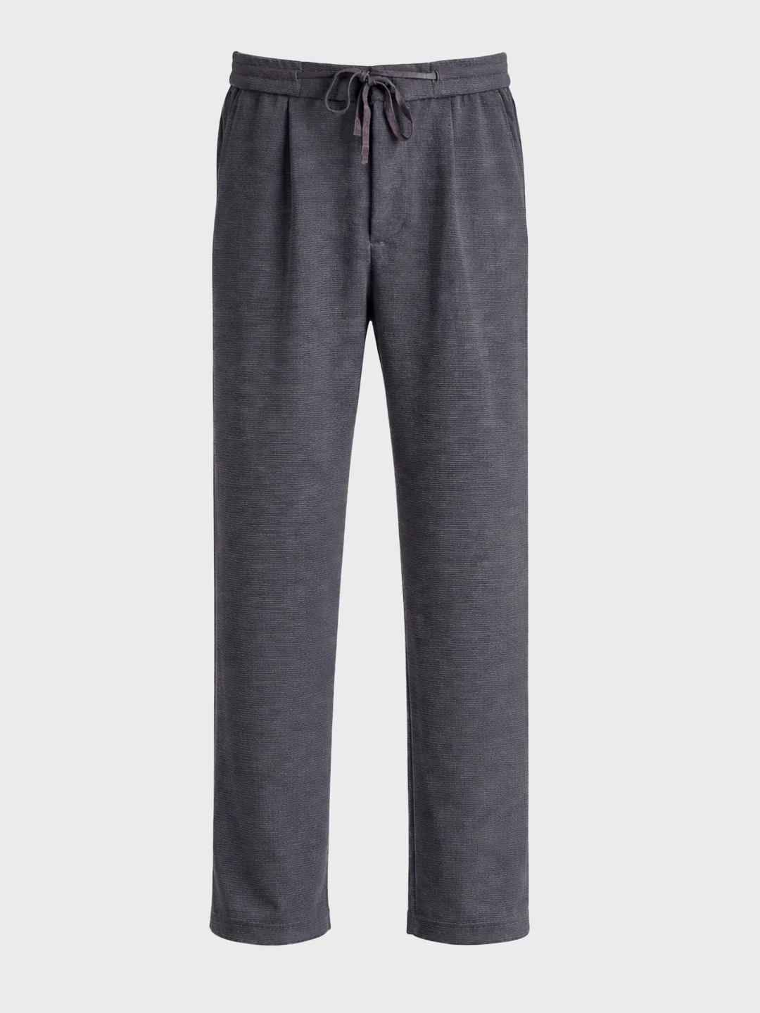 Men's Grey Relaxed Fit Textured Casual Joggers - Image 6