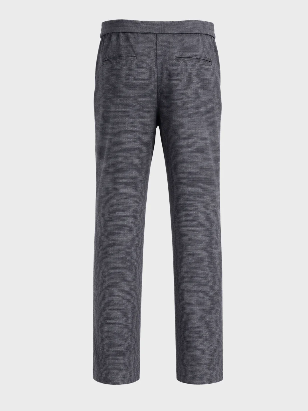 Men's Grey Relaxed Fit Textured Casual Joggers - Image 7