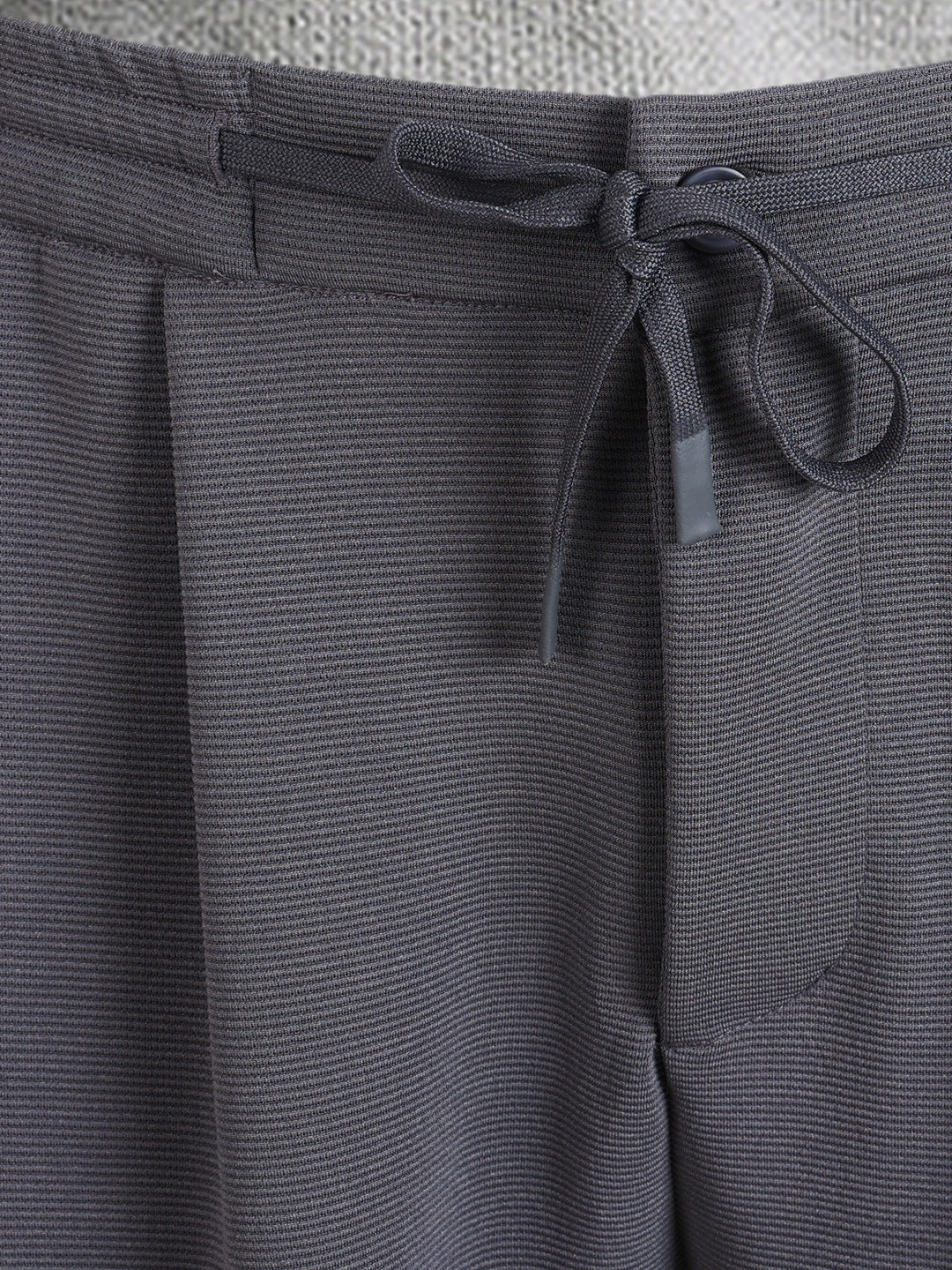 Men's Grey Relaxed Fit Textured Casual Joggers - Image 8