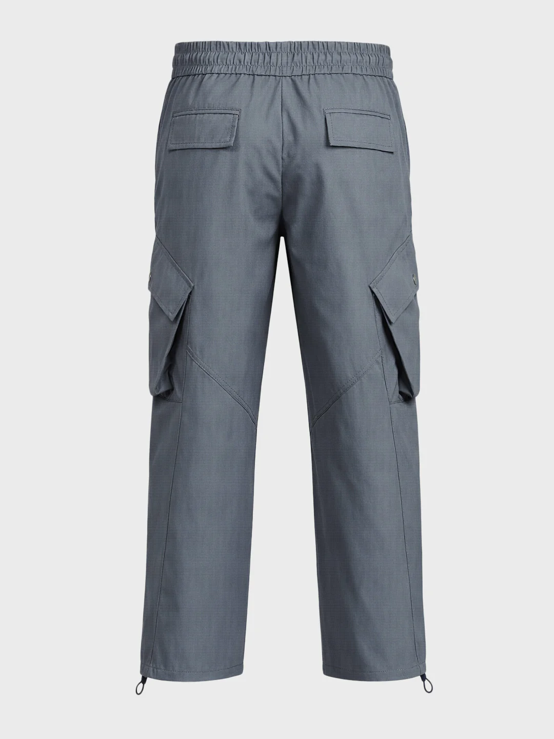 Men's Grey Loose Fit Solid Utility Cargo - Image 7