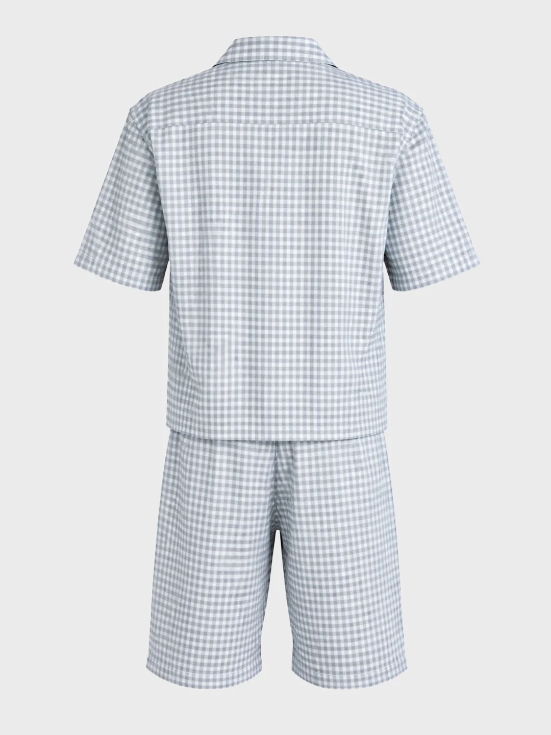 Men's Grey Oversized Fit Embroidered Resort Wear Coordinates - Image 6