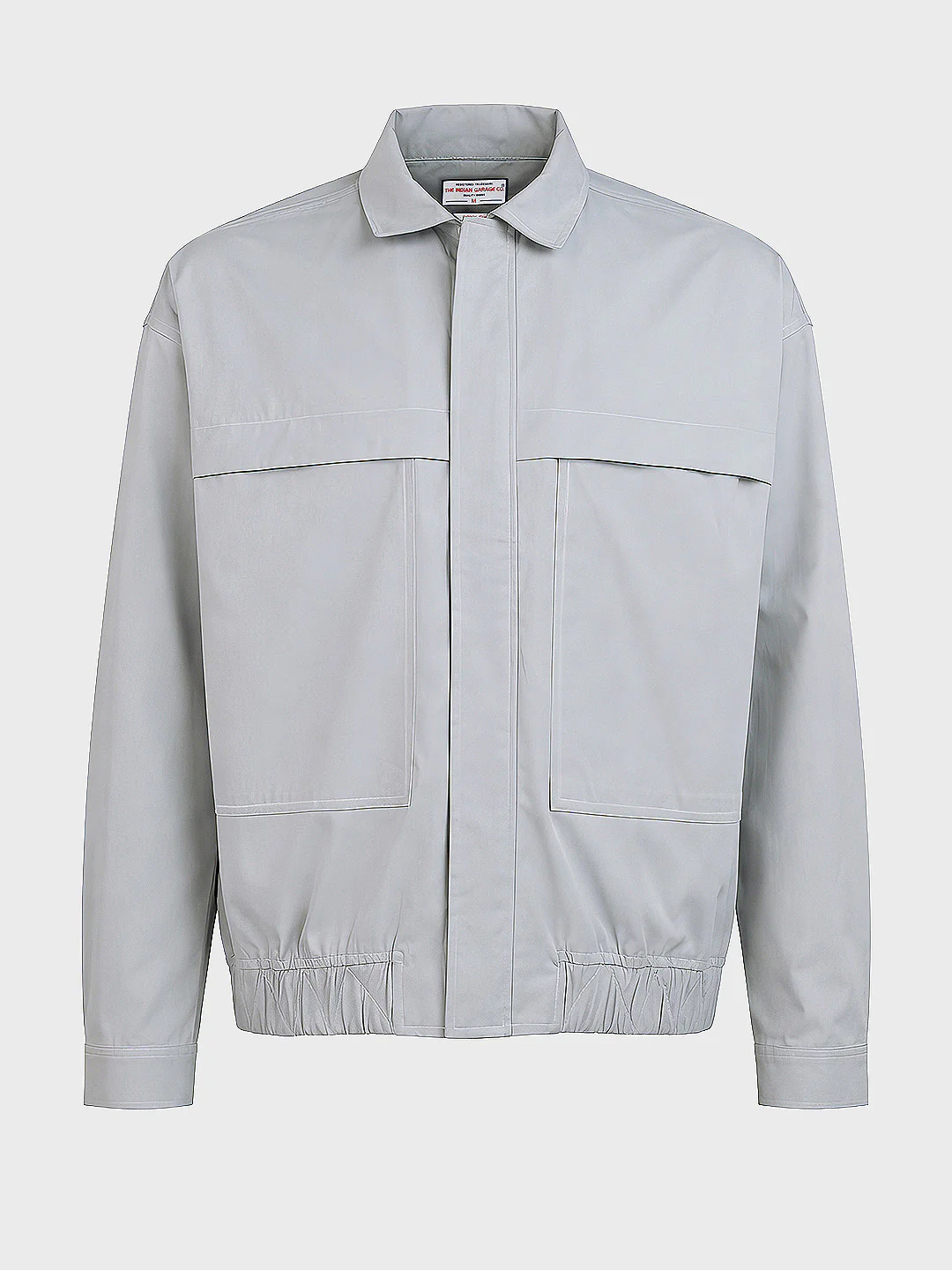 Men's Grey Oversized Fit Solid Casual Jacket - Image 4