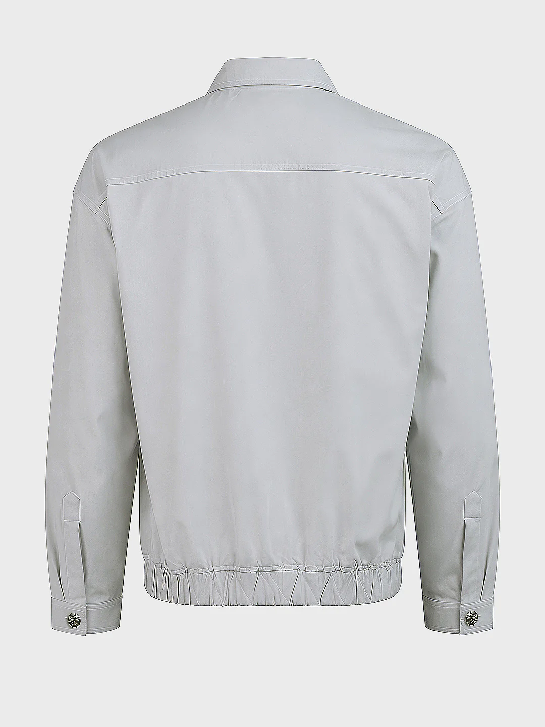 Men's Grey Oversized Fit Solid Casual Jacket - Image 5