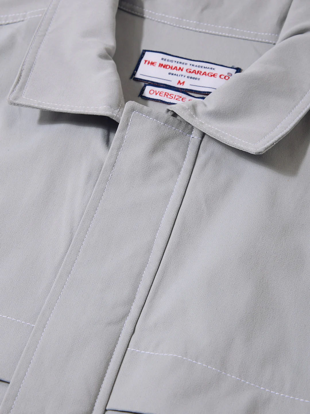 Men's Grey Oversized Fit Solid Casual Jacket - Image 6