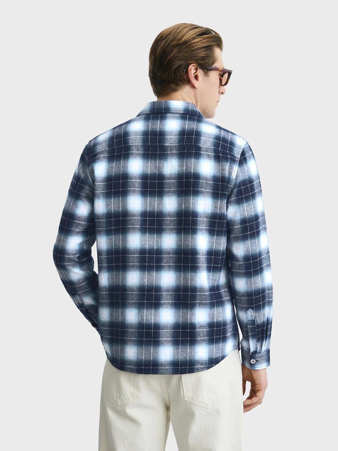 Men's Blue Regular Fit Checkered Casual Shirt - Image 5