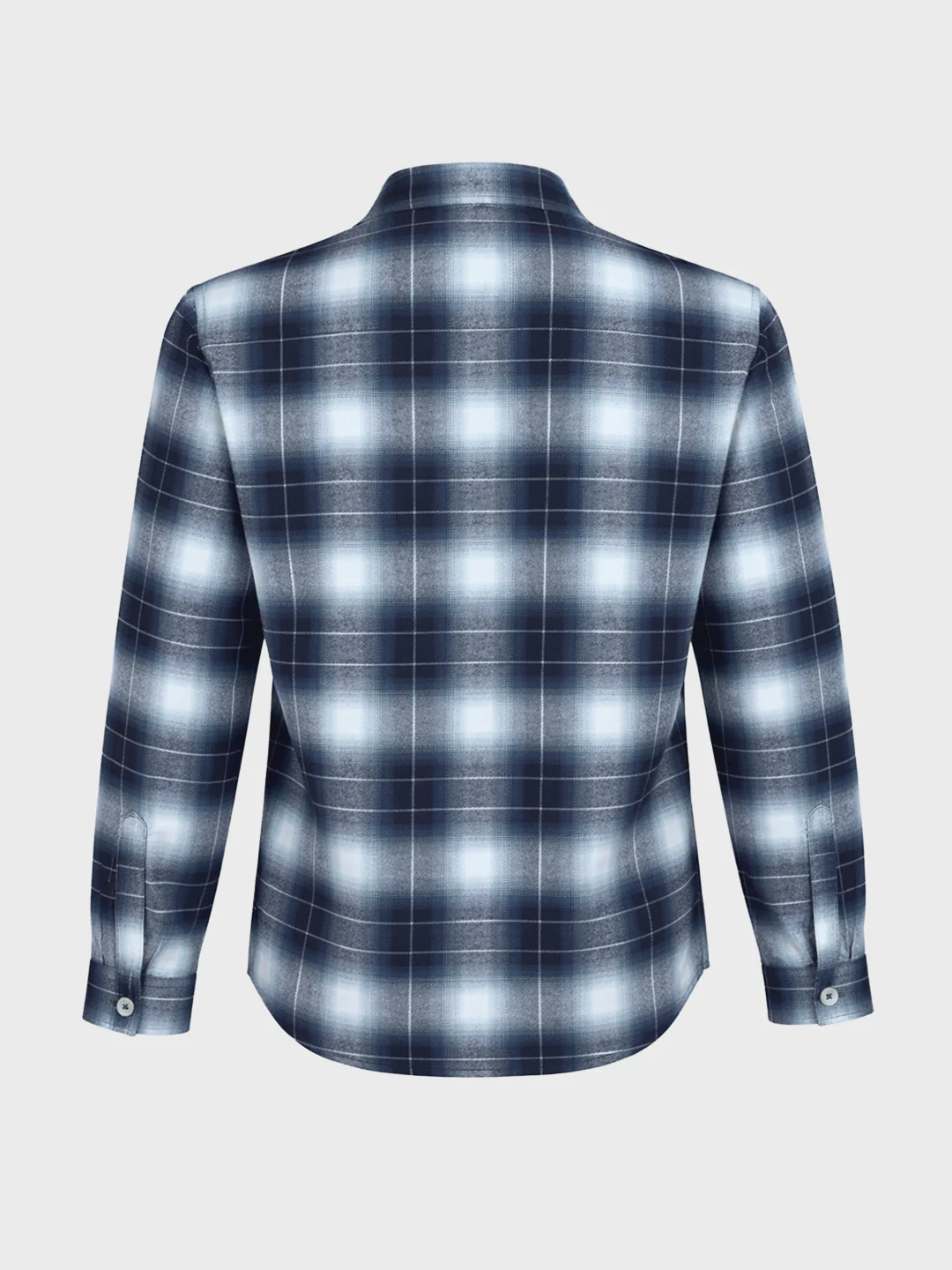 Men's Blue Regular Fit Checkered Casual Shirt - Image 7