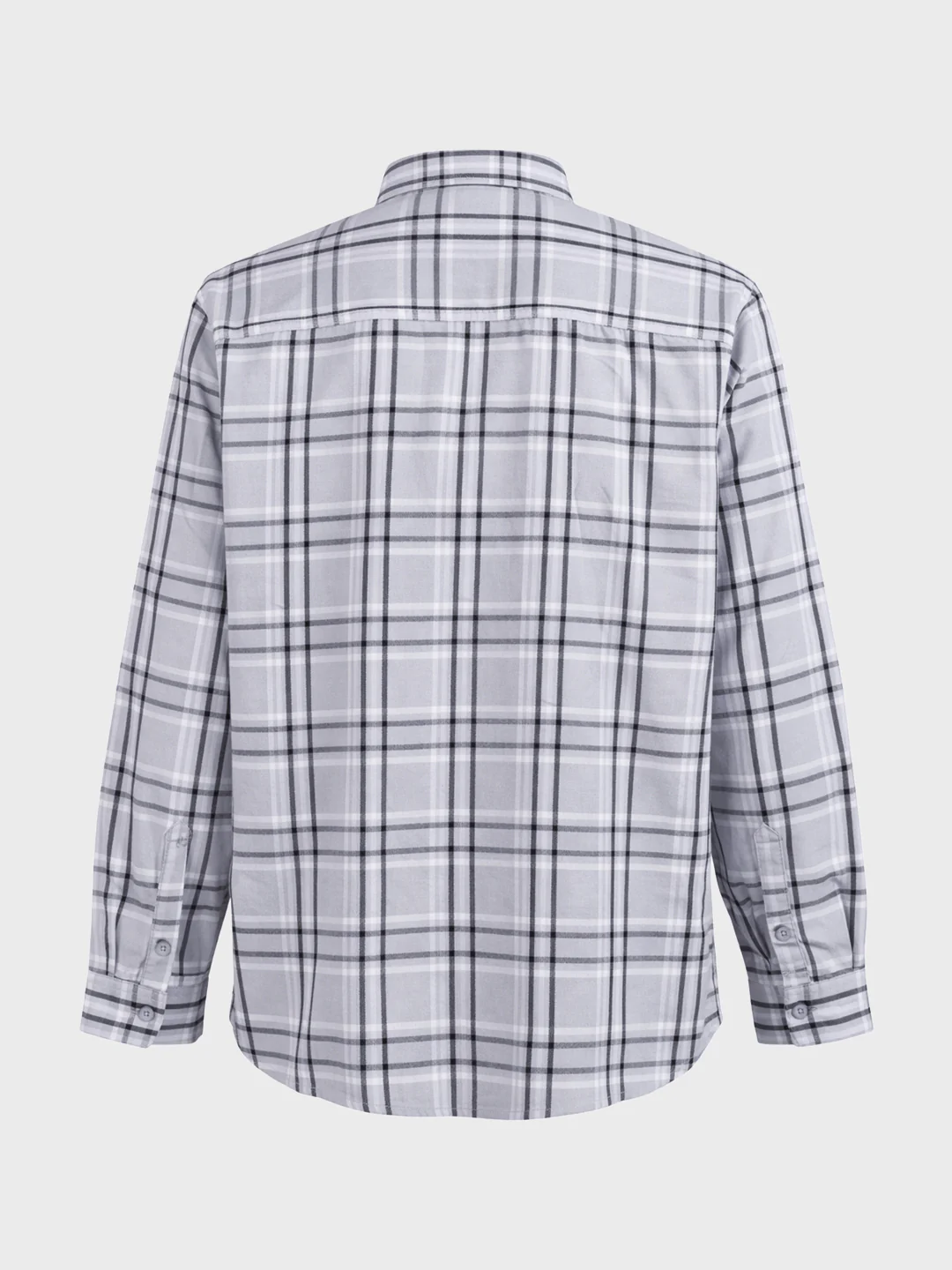 Men's Grey Regular Fit Checkered Casual Shirt - Image 5