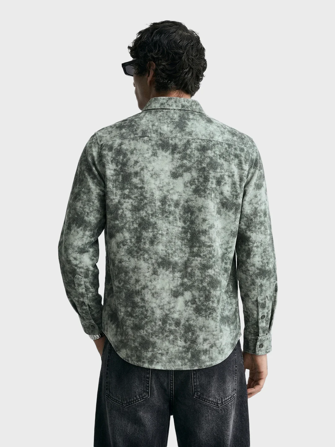 Men's Green Regular Fit Printed Casual Shirt - Image 5