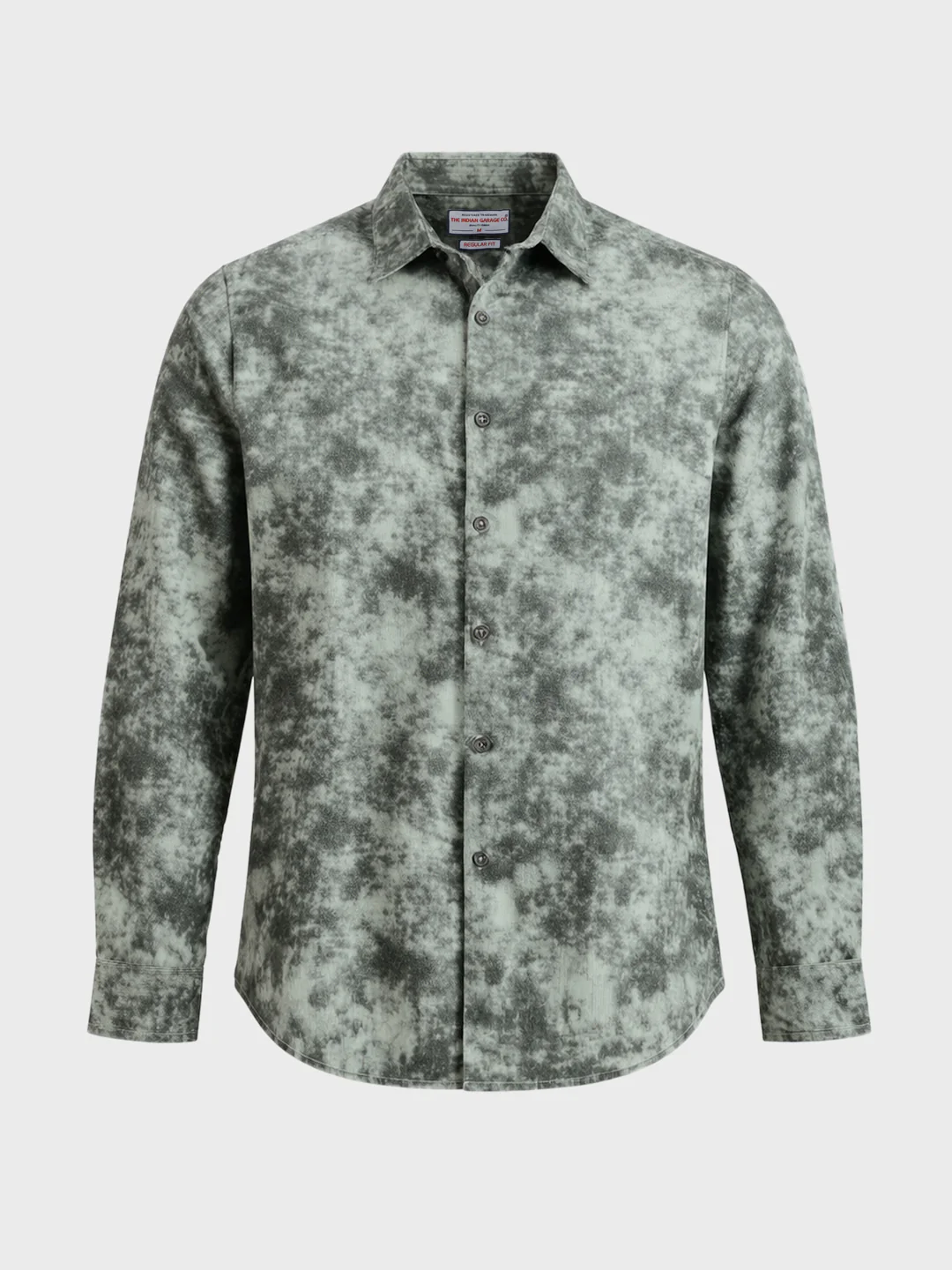 Men's Green Regular Fit Printed Casual Shirt - Image 6