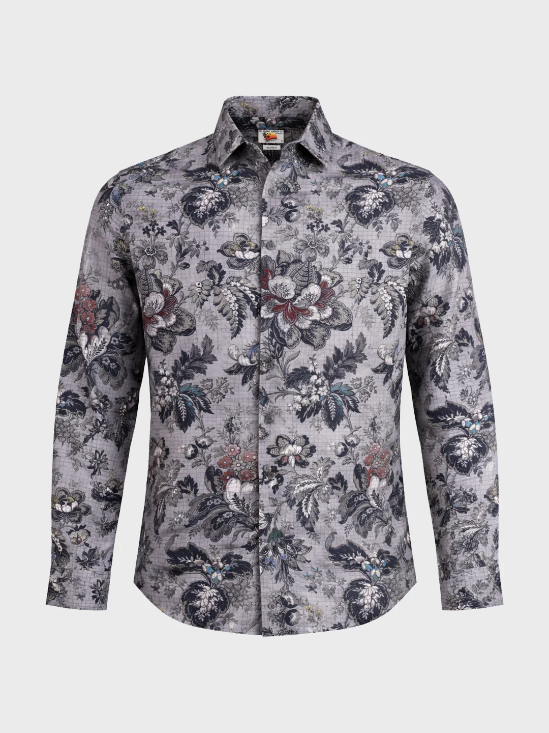 Men's Grey Regular Fit Printed Casual Shirt - Image 6