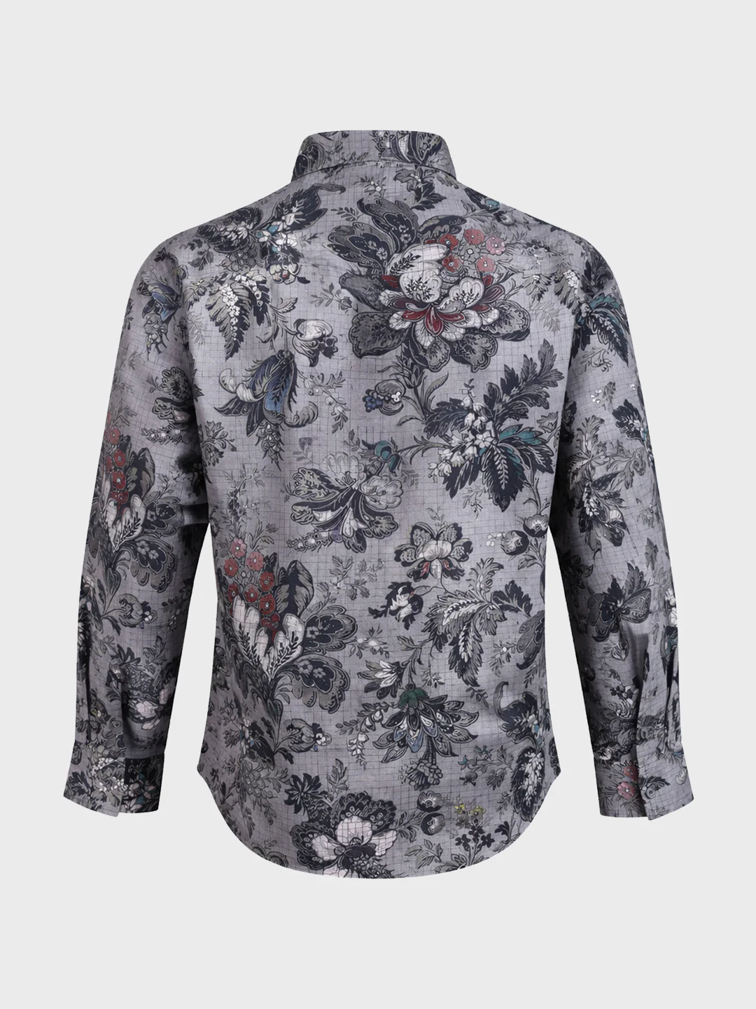 Men's Grey Regular Fit Printed Casual Shirt - Image 7