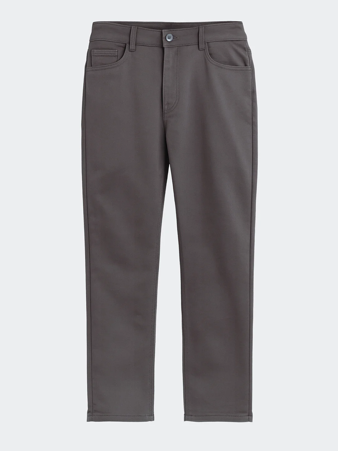 Men's Grey Regular Fit Solid Casual Chinos - Image 4