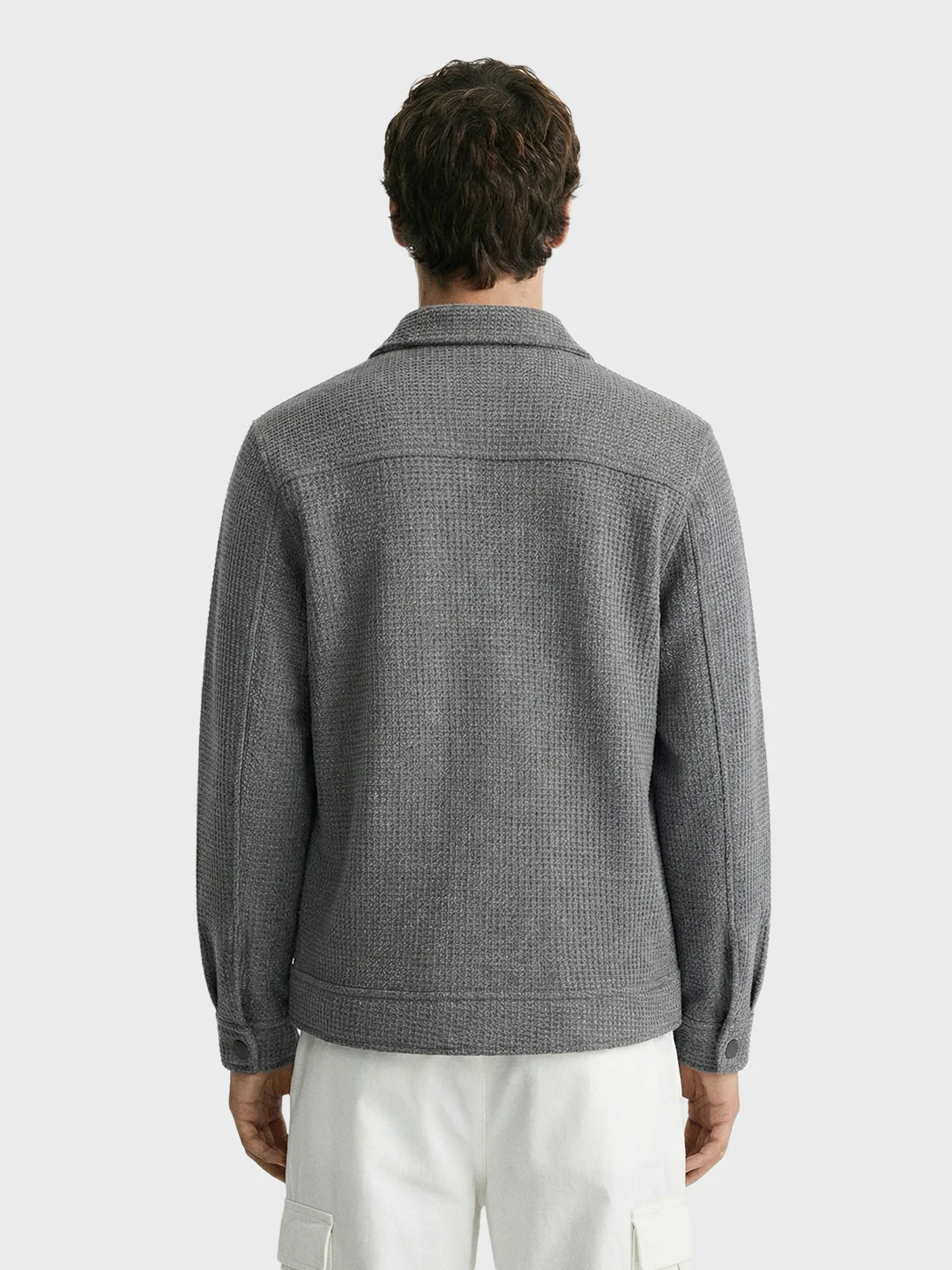 Men's Grey Regular Fit Solid Casual Jacket - Image 2