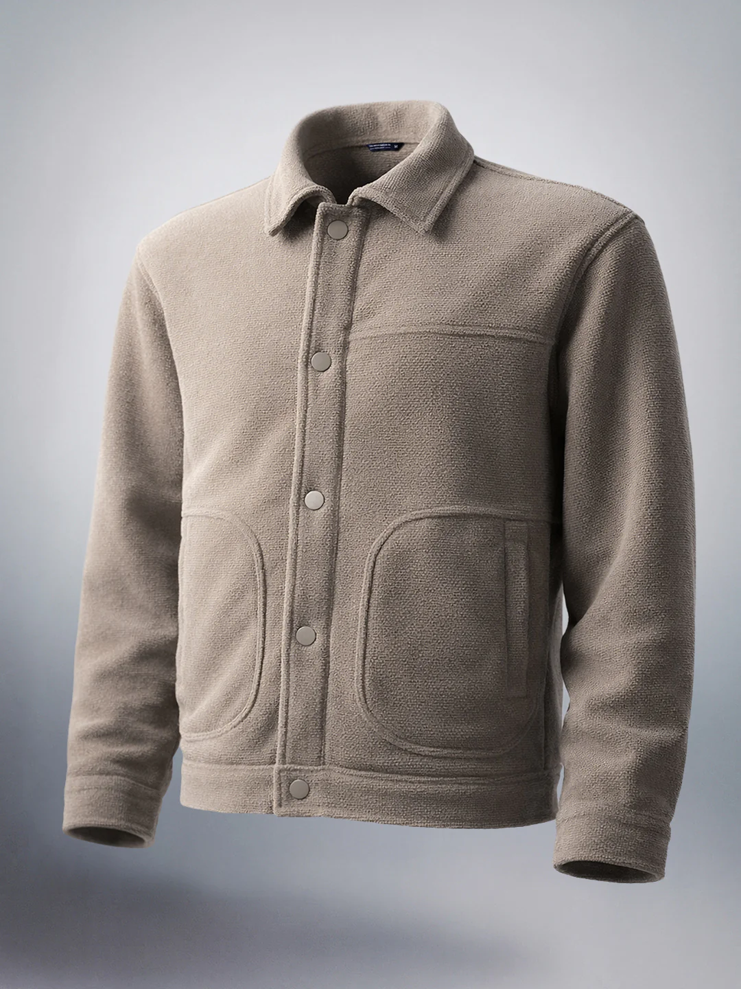 Men's Grey Regular Fit Solid Casual Jacket - Image 3