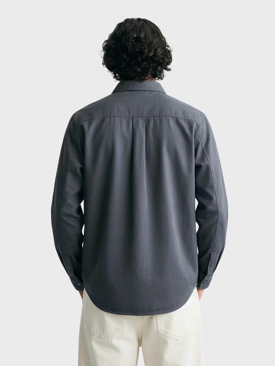 Men's Grey Regular Fit Solid Casual Shirt - Image 5