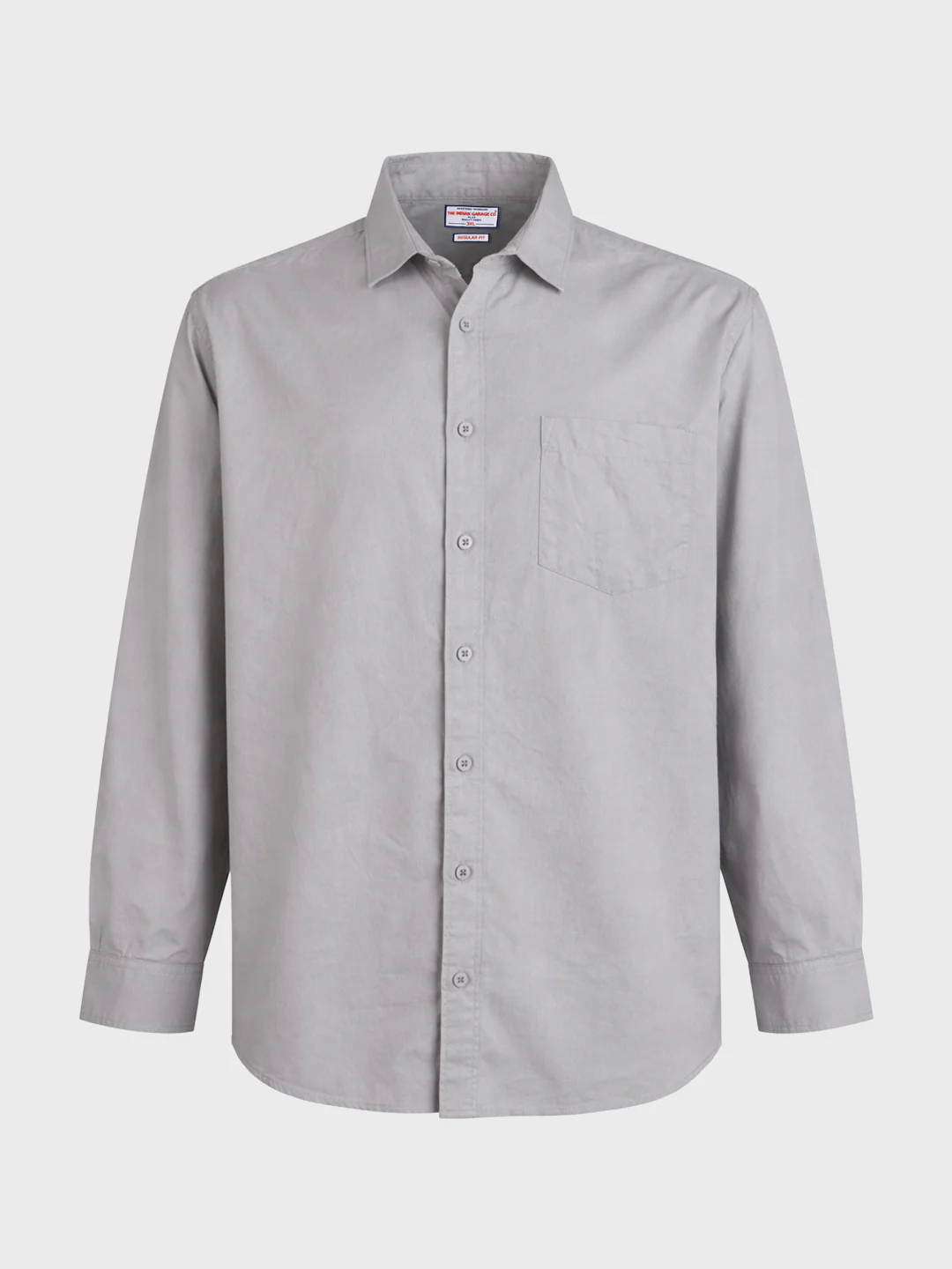 Men's Grey Regular Fit Solid Casual Shirt - Image 4
