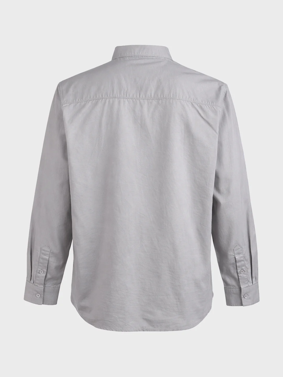 Men's Grey Regular Fit Solid Casual Shirt - Image 5