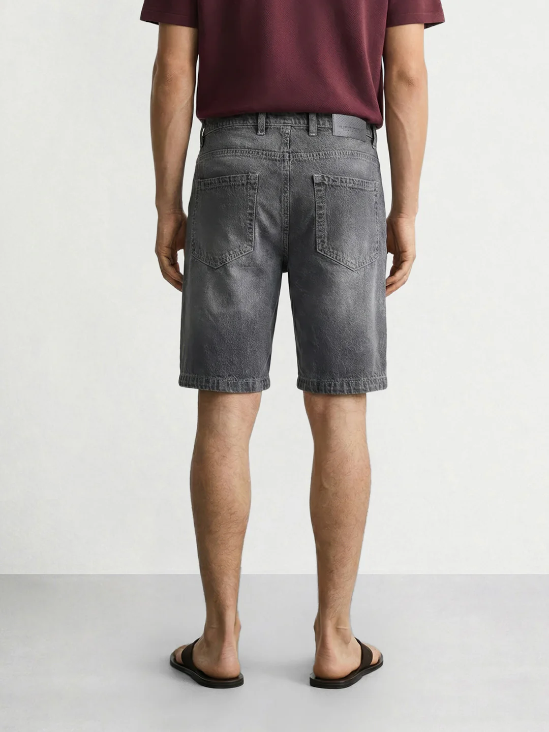 Men's Grey Regular Fit Solid Casual Shorts - Image 2