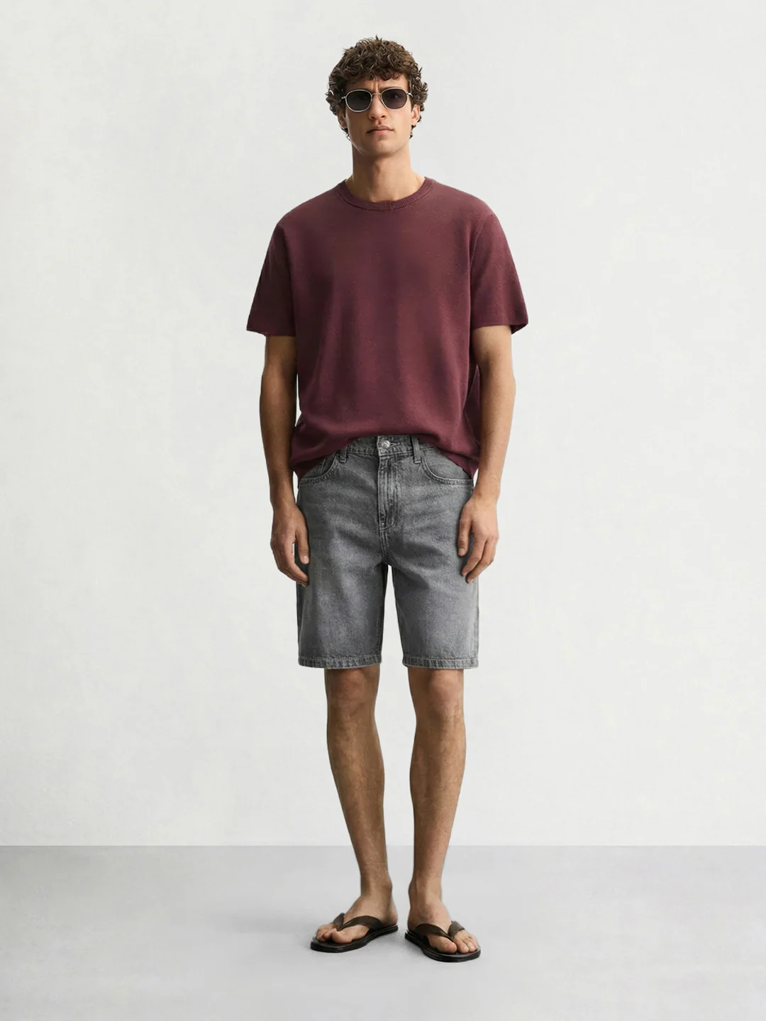 Men's Grey Regular Fit Solid Casual Shorts - Image 3