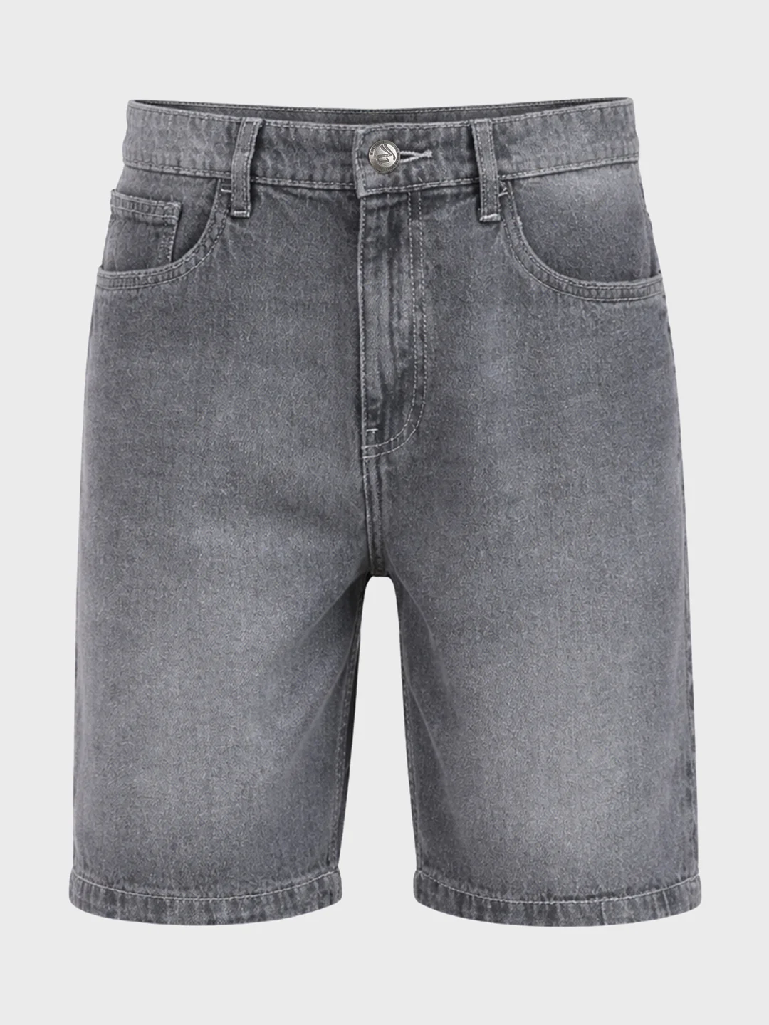 Men's Grey Regular Fit Solid Casual Shorts - Image 5