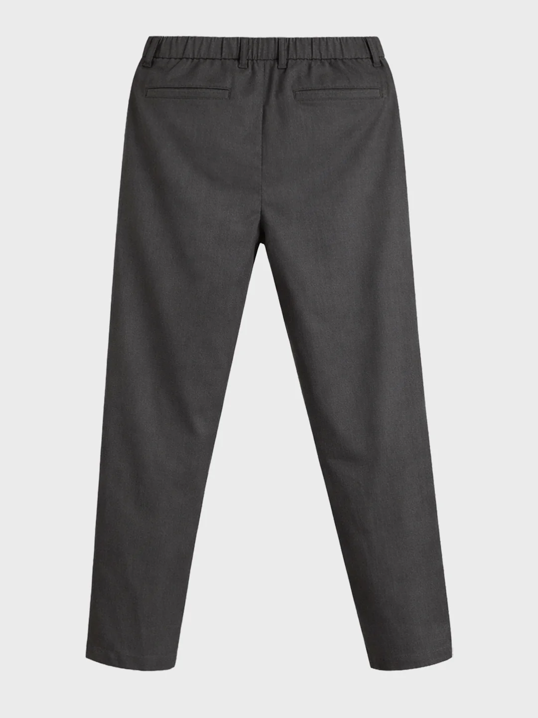Men's Grey Regular Fit Solid Casual Trousers - Image 6