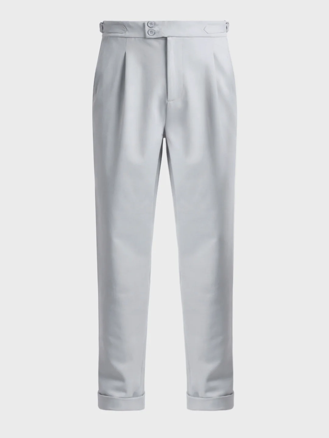 Men's Grey Regular Fit Solid Casual Trousers - Image 6