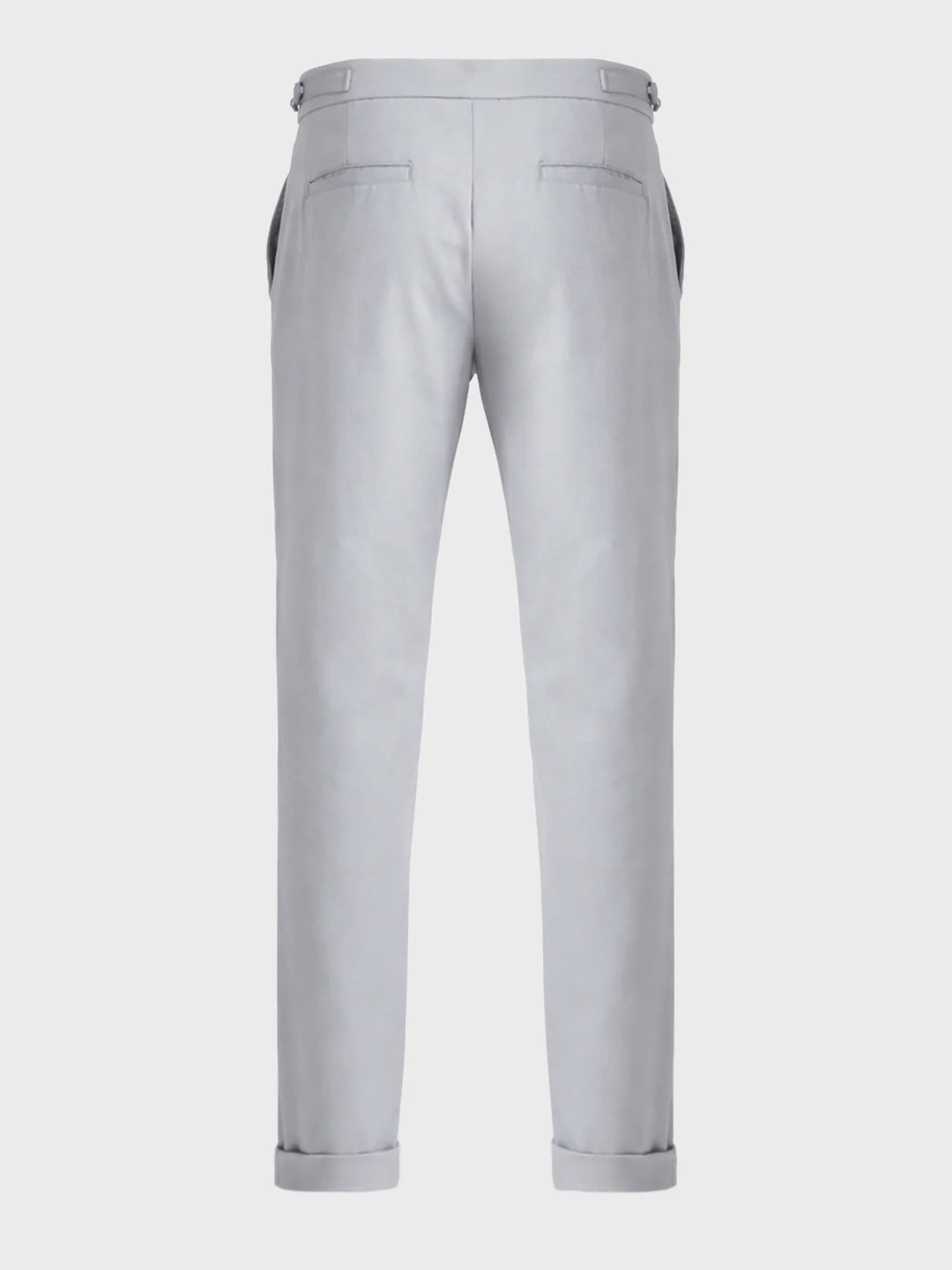 Men's Grey Regular Fit Solid Casual Trousers - Image 7