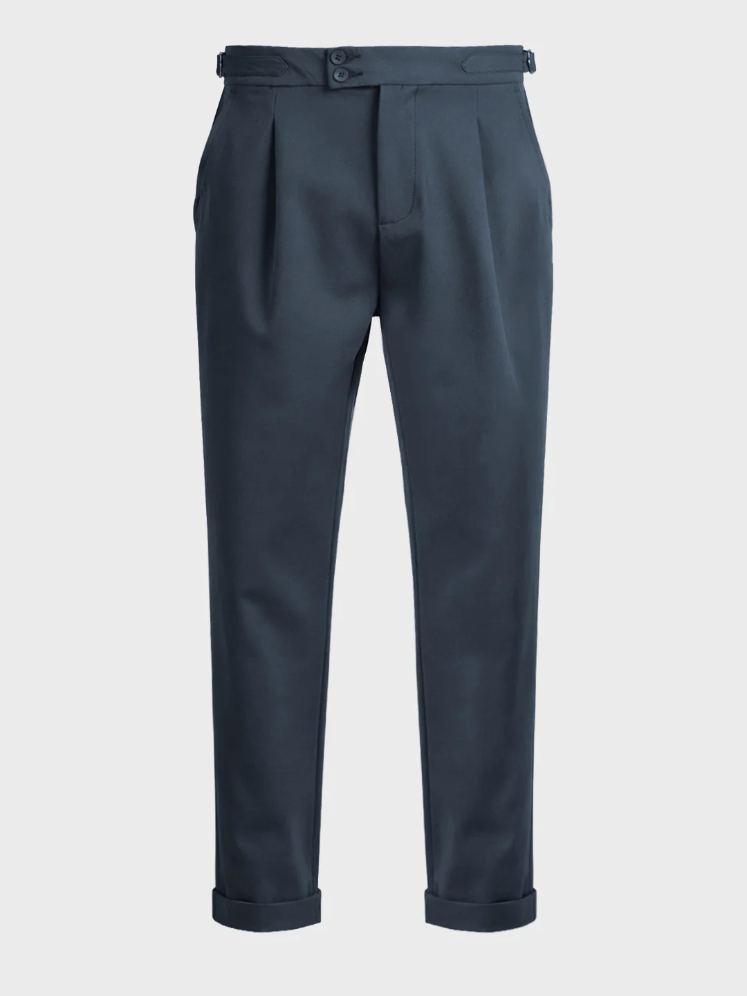 Men's Grey Regular Fit Solid Casual Trousers - Image 6