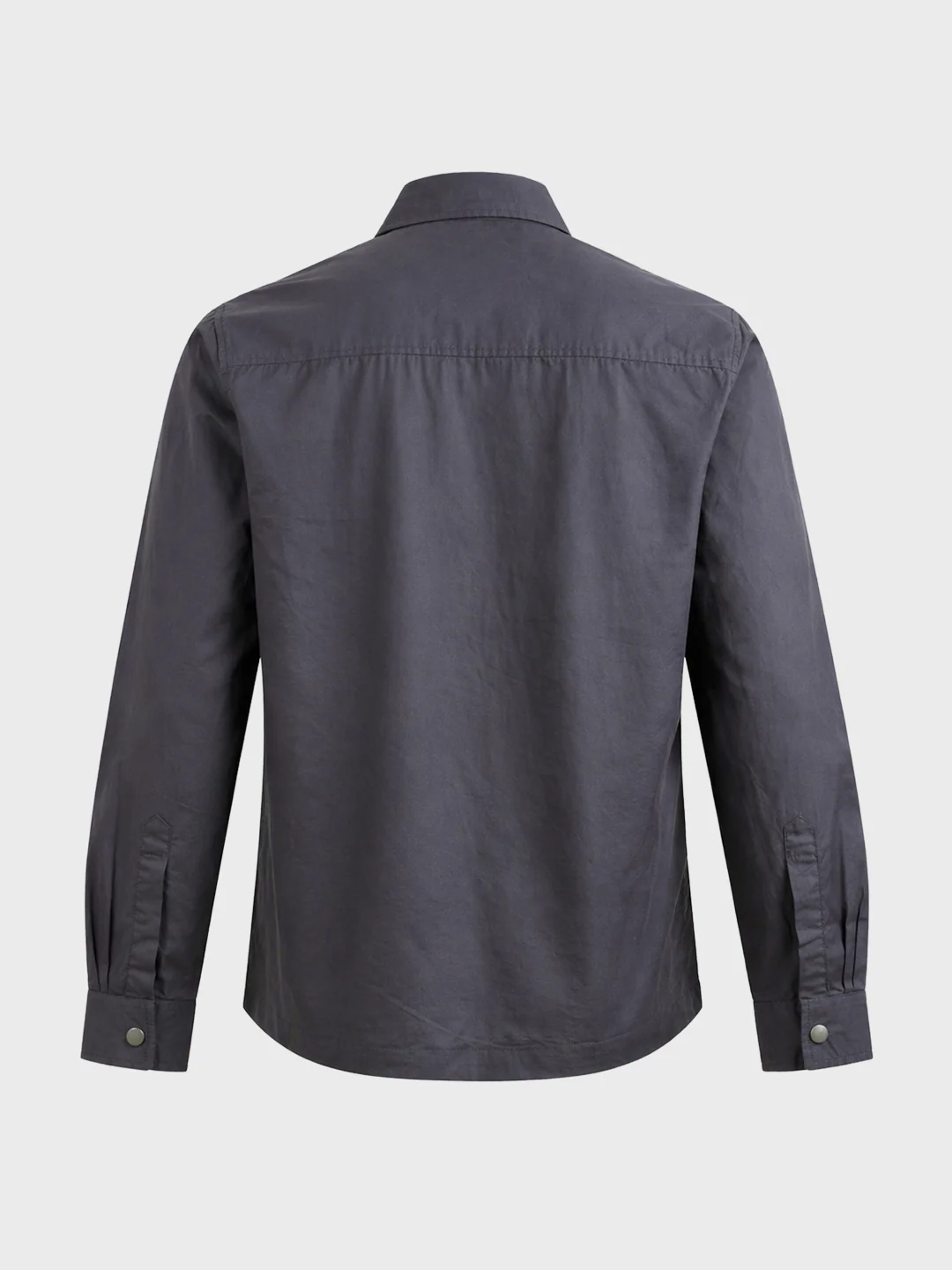 Men's Grey Regular Fit Solid Utility Shirt - Image 6