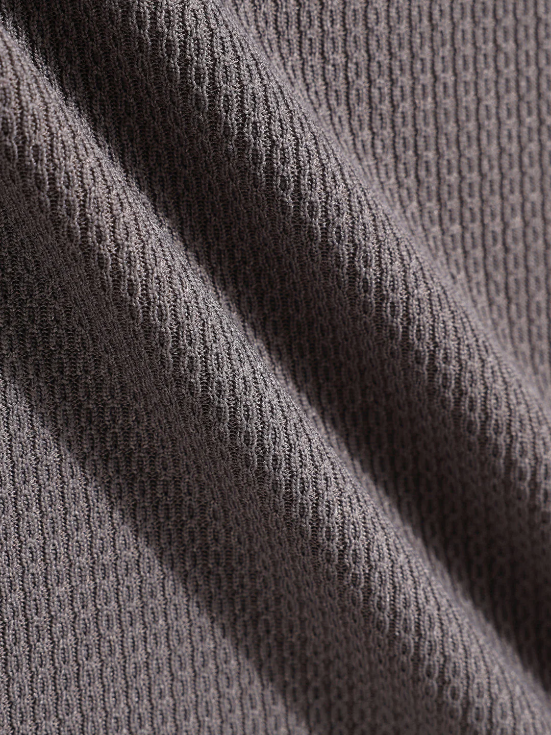 Men's Grey Regular Fit Textured Casual T-Shirt - Image 3