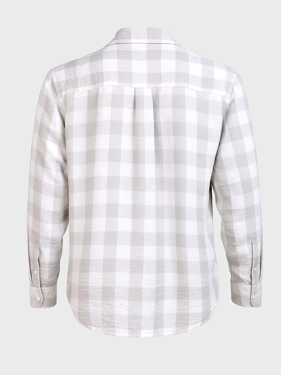 Men's Grey Relaxed Fit Checked Casual Shirt - Image 4