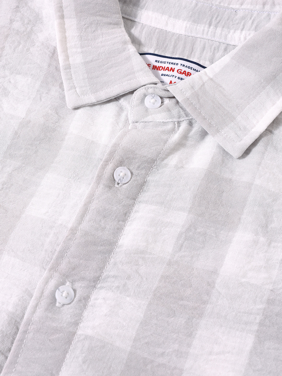 Men's Grey Relaxed Fit Checked Casual Shirt - Image 5