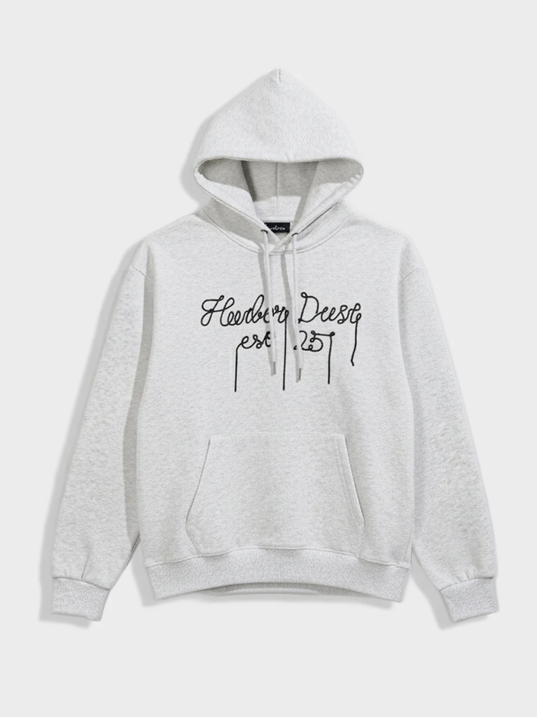 Men's Grey Relaxed Fit Embroided Casual Sweatshirt - Image 3