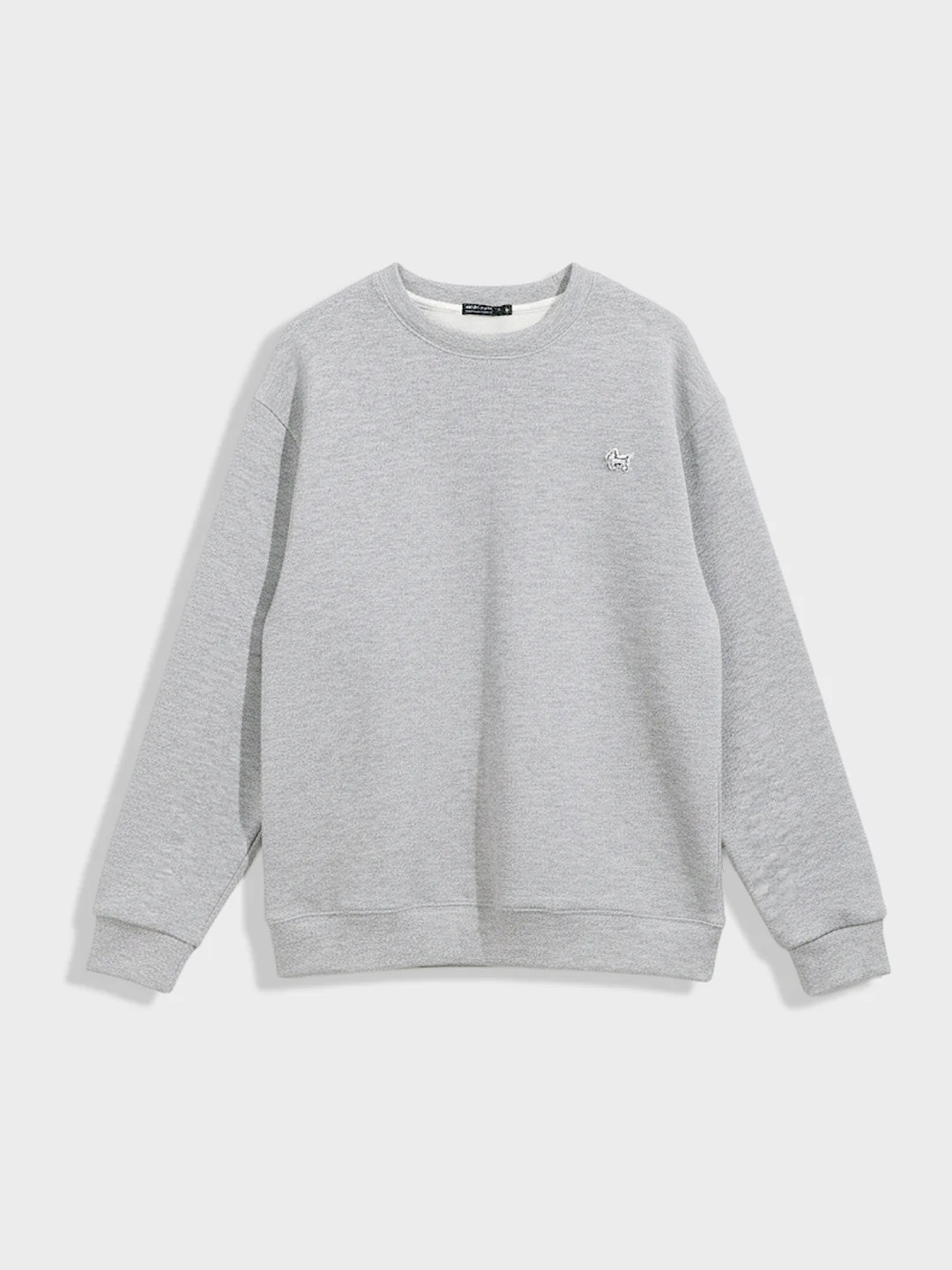 Men's Grey Relaxed Fit Embroided Casual Sweatshirt - Image 3